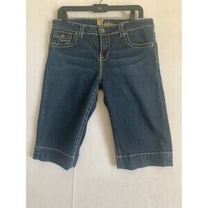 Kut From The Kloth Capri Cropped Jean Women’s 10 Flap Pockets Stretch Mid Rise